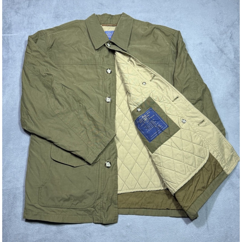Pendleton Jacket Mens L Quilted Field Barn Olive Chore Utility Gorpcore Woodsy